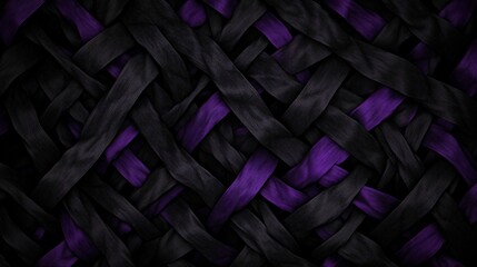 Poster - Dark Purple and Black Woven Texture Background