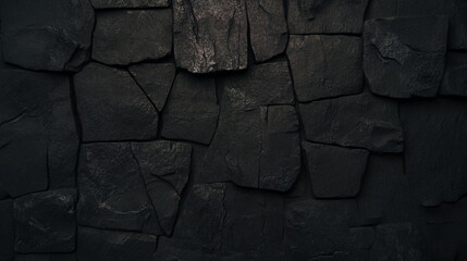 Poster - Dark Stone Wall Texture Background Image