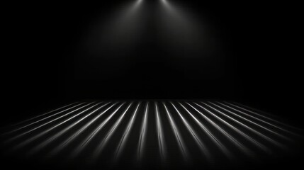 Poster - Dark Studio Stage with Light Streaks and Lines