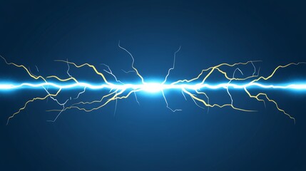 Wall Mural - electric discharge blue plasma energy burst