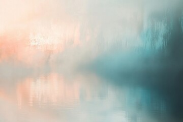 Poster - Blurred reflections reveal fleeting human emotions in an abstract landscape with space for thoughtful expression. Generative AI