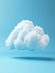 Poster - creative cloud icon on blue background with mockup place. cloud computing and database concept. 3d r