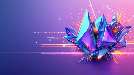 Poster - Exploding Crystal Prism Abstract Digital Art