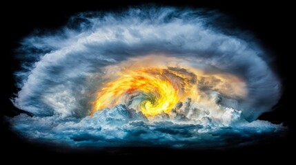 Poster - Fiery Vortex Within a Stormy Celestial Cloud