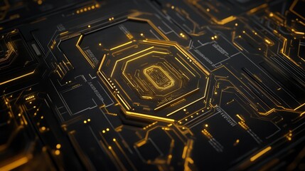 Poster - Futuristic Circuit Board Technology Design Glow