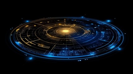 Poster - Futuristic Circular Interface Technology Display