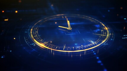 Poster - Futuristic Clock Interface Digital Time Technology Design