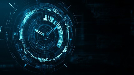Poster - Futuristic Clock Interface Digital Time Technology