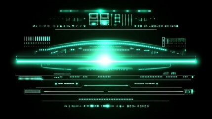 Poster - Futuristic Green HUD Interface Digital Display System