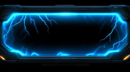Poster - Futuristic Tech Interface Electric Blue Energy Frame