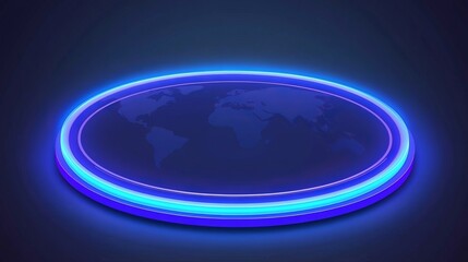 Poster - Global Network Illuminated World Map Display