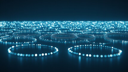 Poster - Glowing Circular Data Network Abstract Visualization