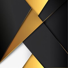 Poster - Abstract geometric pattern in black, white, and gold tones, creating a modern and sophisticated design.