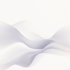 Wall Mural - Abstract flowing waves in soft whites and grays create a serene and calming atmosphere.