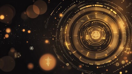Poster - Golden Futuristic Tech Interface Design