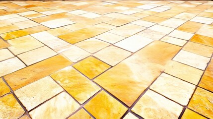 Poster - Golden Stone Pavement Geometric Tile Design
