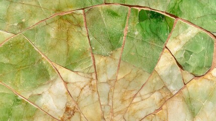 Poster - Green and Beige Marble Mosaic Tile Pattern
