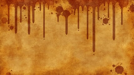 Poster - Grunge Texture Brown Paper with Dripping Ink Stains