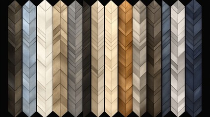 Canvas Print - Herringbone Pattern Wood Textures Color Variations