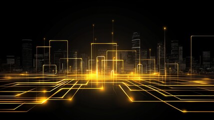 Poster - Illuminated Cityscape Smart City Network Concept