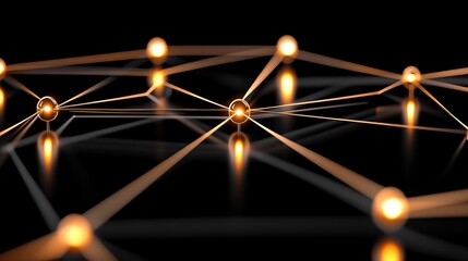 Poster - Illuminated Network Nodes Connected Global System
