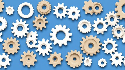 Poster - Interlocking Gears Mechanical Precision Design