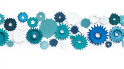 Poster - Interlocking Gears Teamwork and Collaboration in Blue