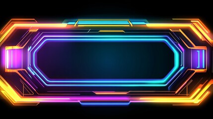 Poster - Neon Futuristic Frame Abstract Digital Design