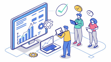 Poster - Ai-generated business insights analyzing data trends in a modern workspace