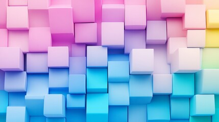 Poster - Pastel Cube Abstract Background Texture Design (2)