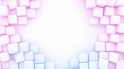 Poster - Pastel Cube Frame Abstract Background Design