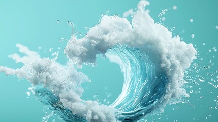 Poster - Dynamic Fluid Motion, an engaging visual experience showcasing abstract pulsating particles and flowing blue liquids, perfect for events, concerts, presentations, and music visuals