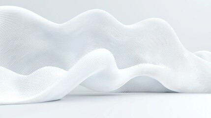 Poster - Abstract White Particle Network, a sleek digital representation of corporate technology, featuring a dynamic pattern of white particles against a sophisticated gray backdrop.