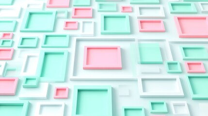 Poster - Pastel Square Pattern Abstract Background Design