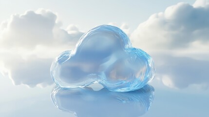 Aufkleber - Glass cloud icon on white background