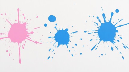 Poster - Pink and Blue Ink Splatter Background Design
