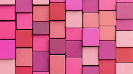 Poster - Pink and Red Square Block Pattern Texture