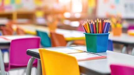 Poster - Modern Classroom with Interactive Educational Tools