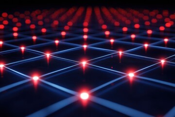 Poster - Abstract network connection grid with glowing nodes.