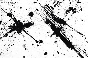 Black Ink Splatter on White Background