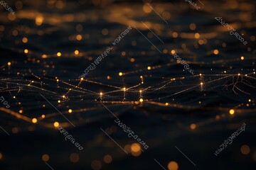 Poster - A close-up of dewdrops on a spider web, shimmering in the early morning light