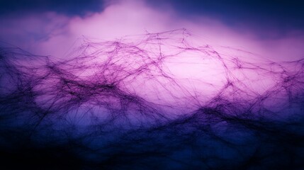 Poster - Purple Webbed Sky Abstract Digital Landscape