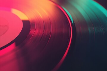 Aufkleber - Experience the nostalgia of vintage vinyl records with vibrant colors and smooth grooves for music lovers and collectors. Generative AI