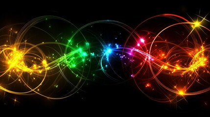 Wall Mural - rainbow light trails abstract art design