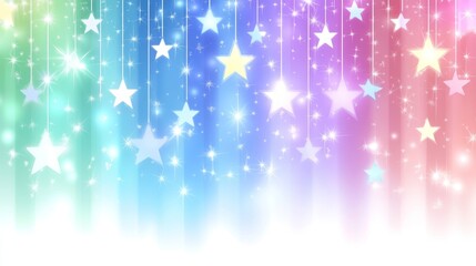 Poster - Rainbow Starry Background Festive, Magical Design