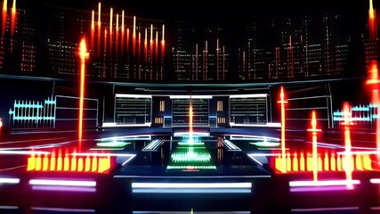 Poster - Futuristic Cryptocurrency Trading Dashboard with Glowing Charts and Animated Candlesticks Showcasing Vibrant Data Visualizations and Advanced