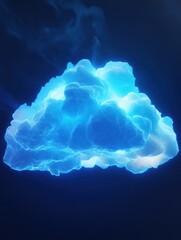 Poster - creative glowing polygonal cloud on blue background. cloud computing and server concept. 3d renderin