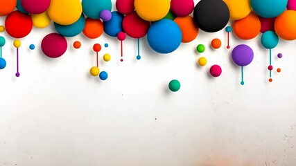 Poster - colorful background with many different colored circles. the circles are of various sizes and colors