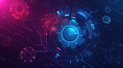  - Stylized cloud computing icon with gears and arrows surrounding it, symbolizing innovative and efficient solutions for modern business and technology industries.