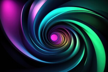Leinwandbilder - 3D abstract sound waves in vibrant colors creating a dynamic circular pattern. Generative AI